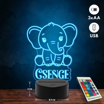Elefántos 3D Led lámpa