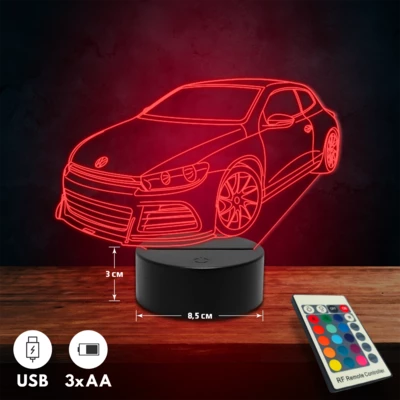Volkswagen Scirocco R autós 3D Led lámpa