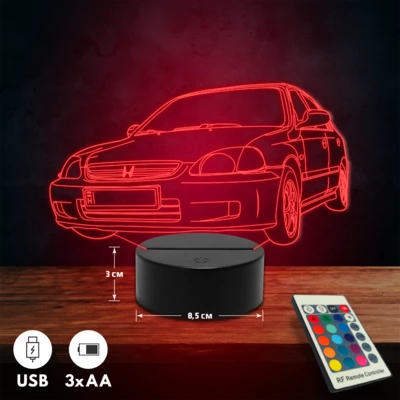Honda Civic autós 3D Led lámpa