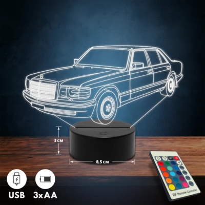 Mercedes-Benz 300 SEL (W126) autós 3D Led lámpa