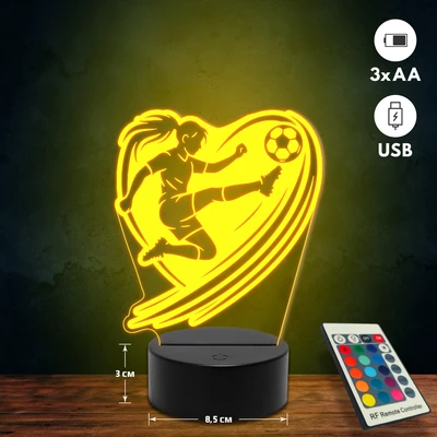 Csatár focis 3D Led lámpa