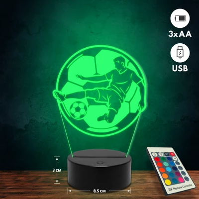 Gólkirály focis 3D Led lámpa