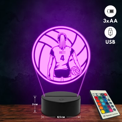 Röplabdás lány 3D Led lámpa