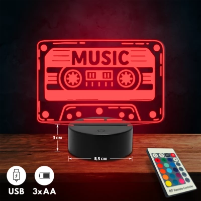 Magnókazettás 3D Led lámpa