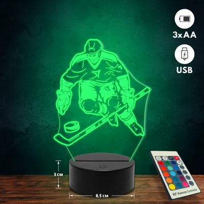 Hokijátékos 3D Led lámpa