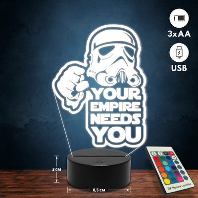 Star Wars Stormtrooper 3D Led lámpa