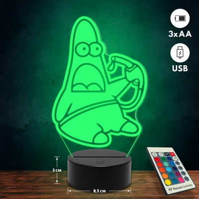 SpongyaBob – Patrik 3D Led lámpa