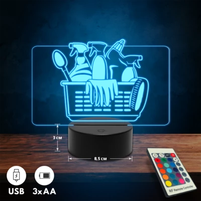 Takarító 3D Led lámpa