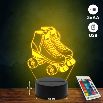 Kétsoros görkorcsolya 3D Led lámpa