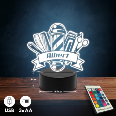 Barber 3D Led lámpa