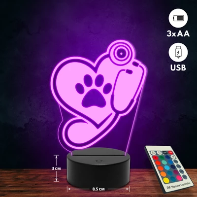 Állatorvos 3D Led lámpa
