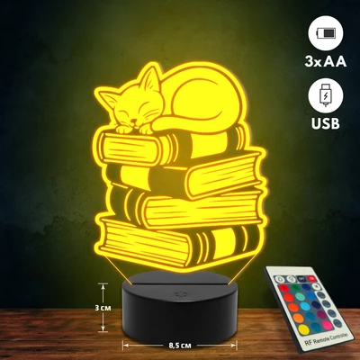 Könyvmoly 3D Led lámpa