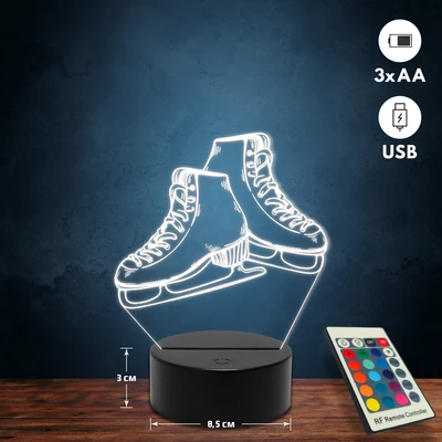 Jégkorcsolya 3D Led lámpa
