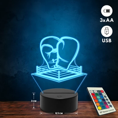 Bokszoló 3D Led lámpa
