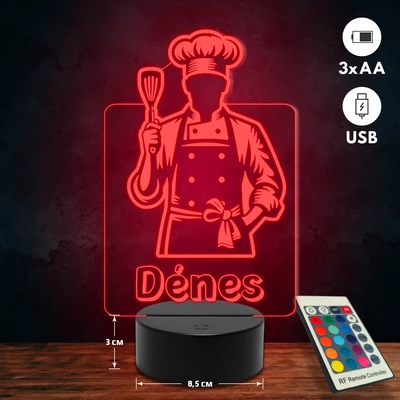 Szakács 3D Led lámpa