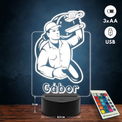 Villanyszerelő 3D Led lámpa