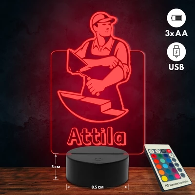 Kőműves 3D Led lámpa