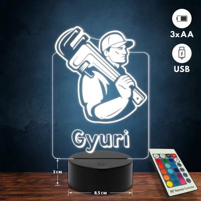 Vízvezeték szerelő 3D Led lámpa