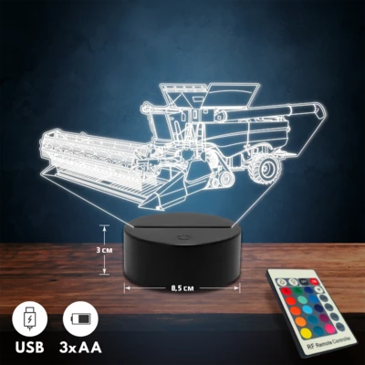 John Deere kombájn 3D Led lámpa