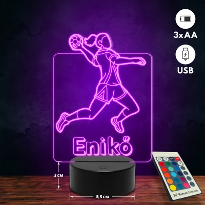 Kézilabdázó lány 3D Led lámpa