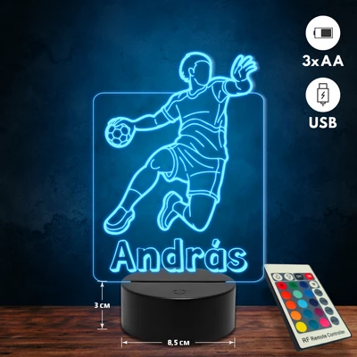 Kézilabdázó fiú 3D Led lámpa