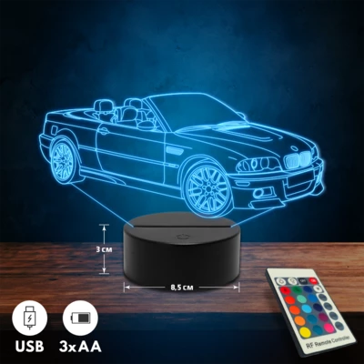 BMW Cabrio M3 autós 3D Led lámpa