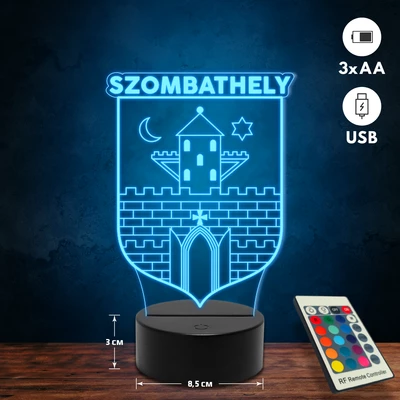 Szombathely címeres 3D Led lámpa