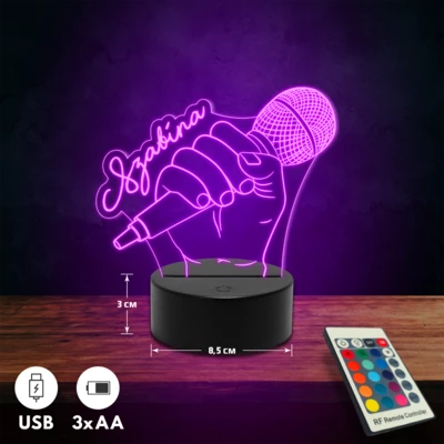 Énekesnő 3D Led lámpa