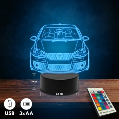 Volkswagen GTI autós 3D Led lámpa