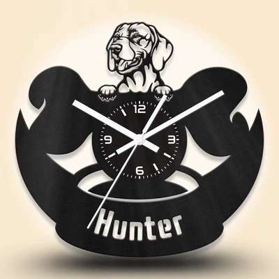 Magyar vizsla kutyafejes fa falióra