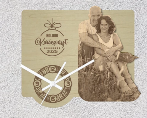 Egyedi fa falióra - Fótó alapján