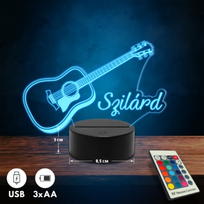 Gitár 3D Led lámpa