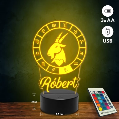 Bak csillagjegyes 3D Led lámpa