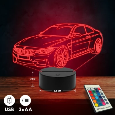BMW M4 autós 3D Led lámpa