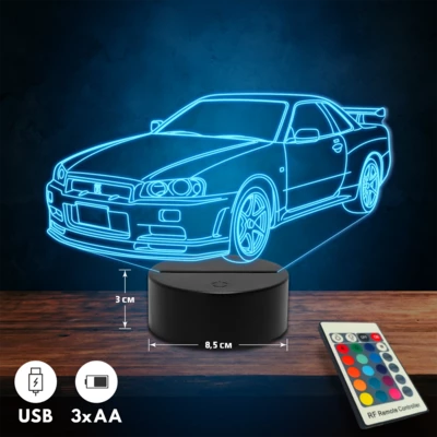 Nissan Skyline GT-R (R34) autós 3D Led lámpa