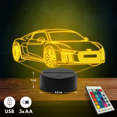 Audi R8 autós 3D Led lámpa