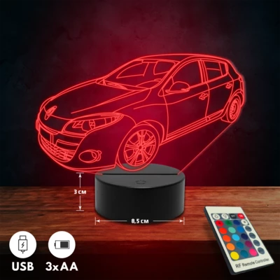 Renault Megane autós 3D Led lámpa