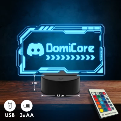 Discord logós 3D Led lámpa