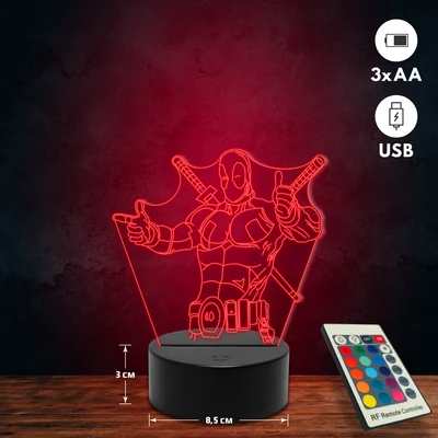 Deadpool 3D Led lámpa