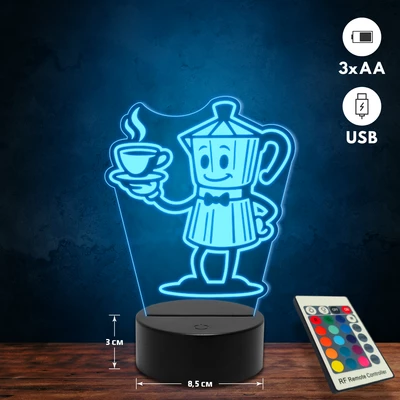 Kotyogós kávé 3D Led lámpa