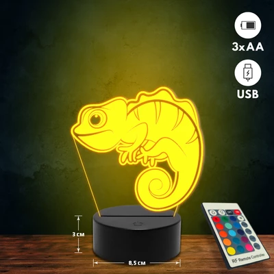 Kaméleon 3D Led lámpa