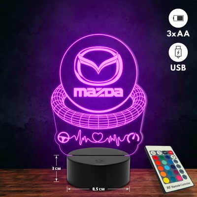 Mazda logós 3D Led lámpa