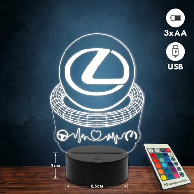 Lexus logós 3D Led lámpa