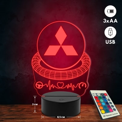 Mitsubishi logós 3D Led lámpa