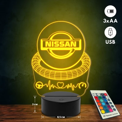 Nissan logós 3D Led lámpa