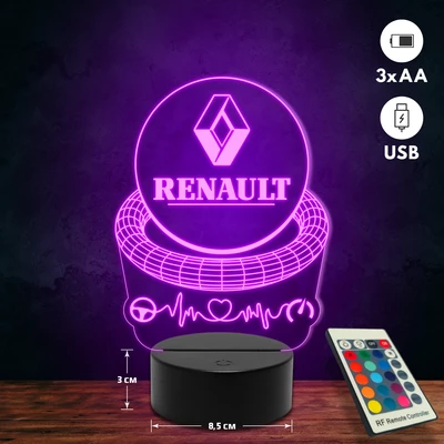 Renault logós 3D Led lámpa