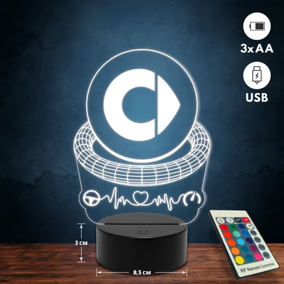 Smart logós 3D Led lámpa