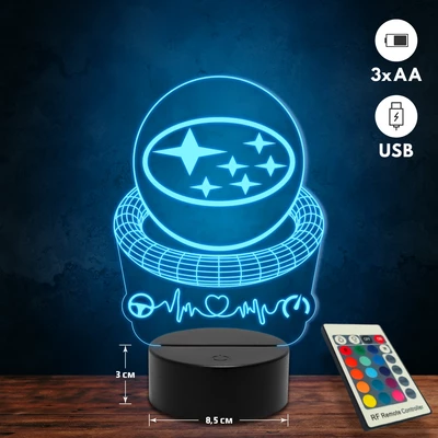 Subaru logós 3D Led lámpa