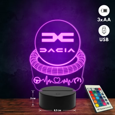Dacia logós 3D Led lámpa