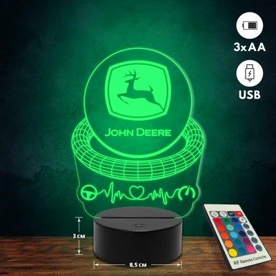 John Deere logós 3D Led lámpa